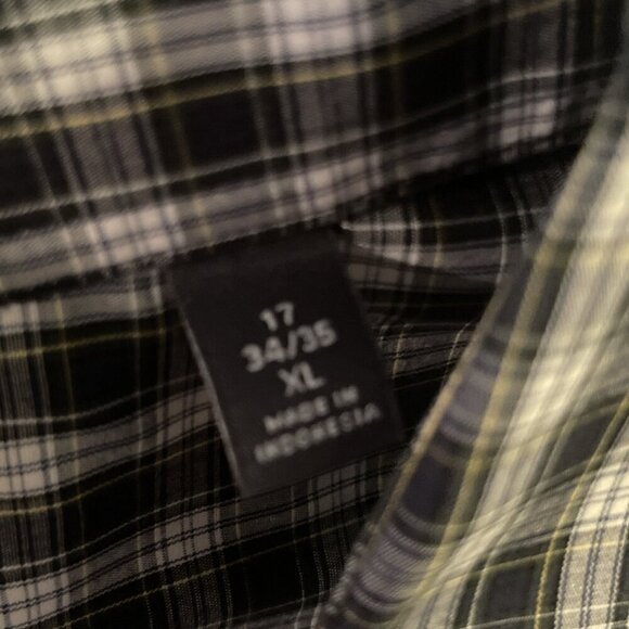 Tommy Hilfiger TH Flex Regular Fit Stretch XL‎ 17 34/35 Long Sleeve Plaid Shirt - Picture 4 of 12